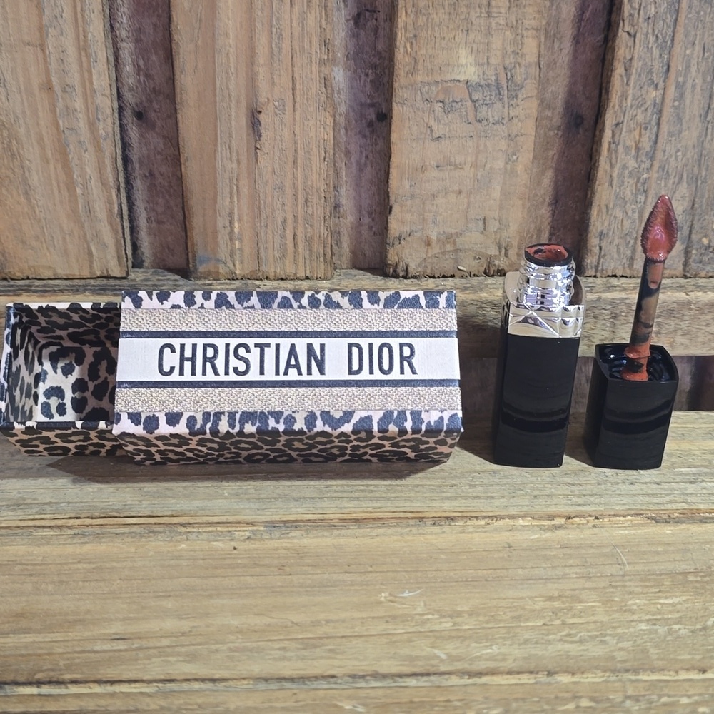 Christian Dior Mitzah Leopard Print Lipstick Case Limited Edition With Lipstick